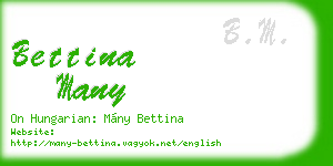bettina many business card