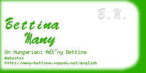 bettina many business card